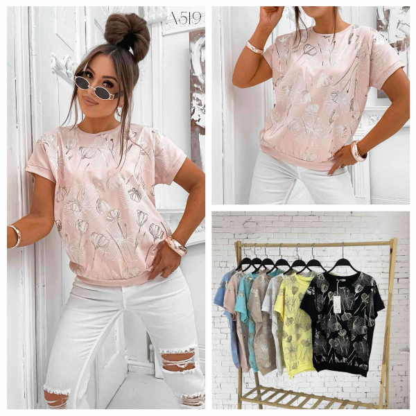 Bluzki damskie Roz Standard, Mix Kolor Paczka 10 szt